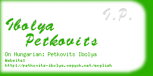 ibolya petkovits business card